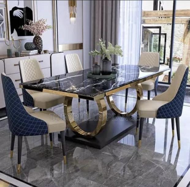 6 Seater Mable Dining Table Set ( New Elegant Design) · Photo 2