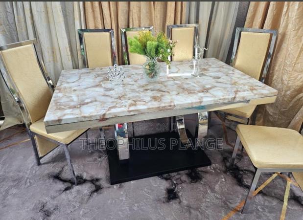 6 Seater Mable Dining Table Set ( New Elegant Design) · Photo 1