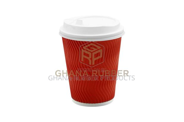 Ripple Paper Cups + Lids 12oz Red (1000pcs) · Photo 1
