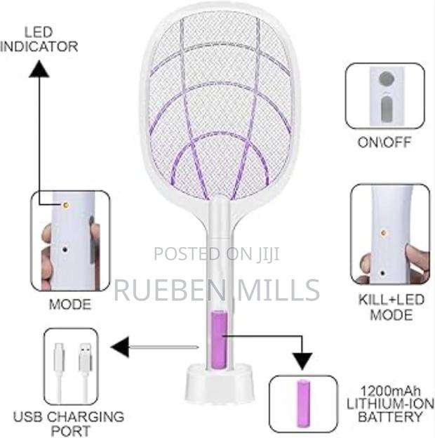 2 In 1 Rechargeable Electric Mosquito Killer Swatter Bat · Photo 1