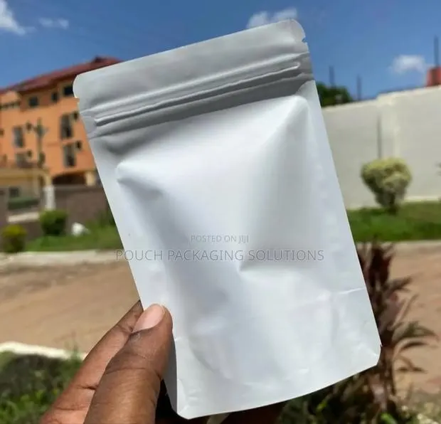 Matte White Windowless Foil Pouches · Photo 1