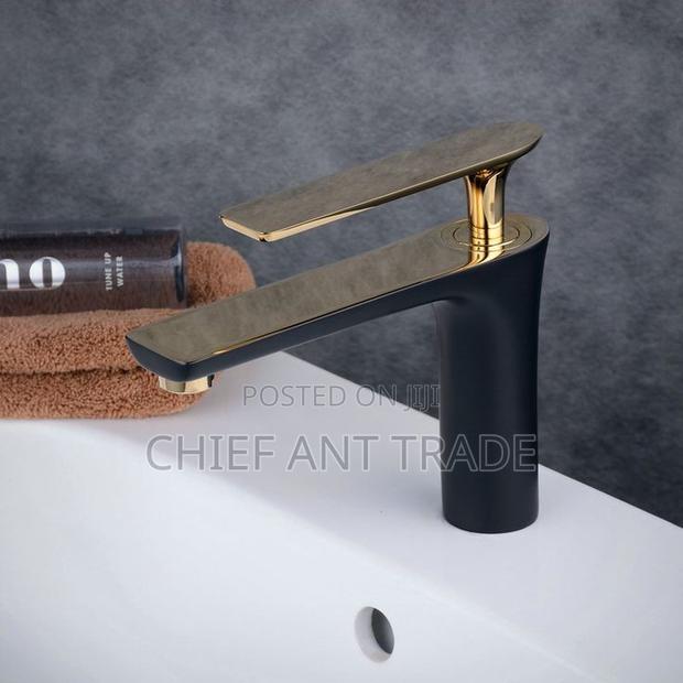 Black and Gold Basin Tap / Faucet. Hot Cold · Photo 2