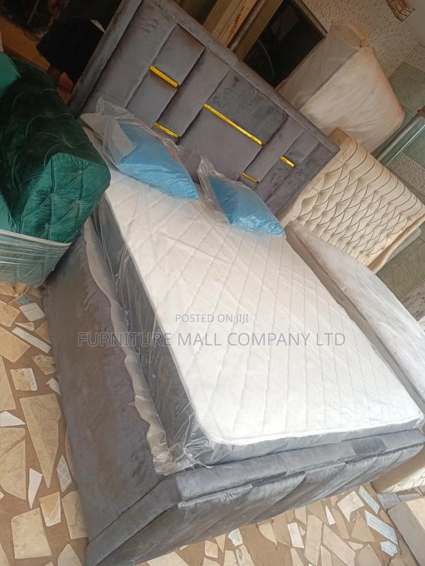 Gray And Gold Frame With Mattress . Delivery Free · Photo 1