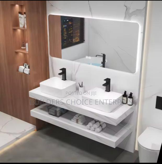 Marble Double Counter Top Basin With Led Mirror · Photo 1