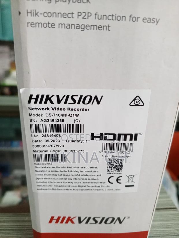 Hikvision 4ch Non Poe Embedded Network NVR DS-7104NI-Q1/M · Photo 2
