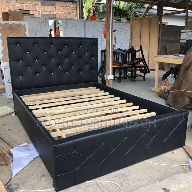 This Eudaemonia Black Double Bed-Frame//Double Bedframe · Photo 1