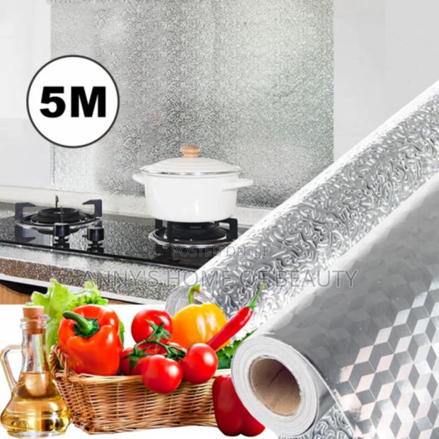 Kitchen Waterproof Fireproof Aluminum Foil Wallpaper Sticker 16.4 Feet · Photo 5