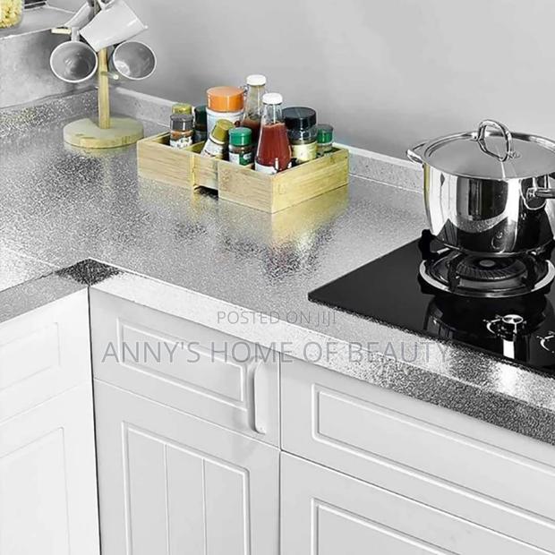 Kitchen Waterproof Fireproof Aluminum Foil Wallpaper Sticker 16.4 Feet · Photo 2