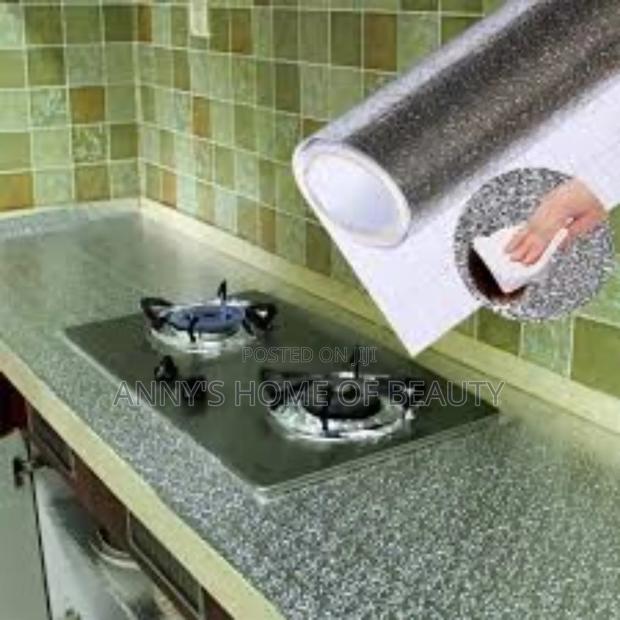 Kitchen Waterproof Fireproof Aluminum Foil Wallpaper Sticker 16.4 Feet · Photo 6