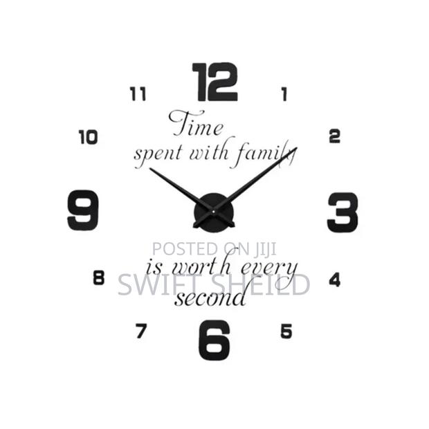 3d Wall Clock Large + Time Spent With Family Design · Photo 2