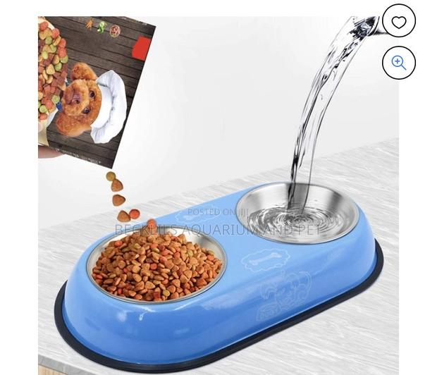 2 in 1 Steel Pet Bowls, Large · Photo 1