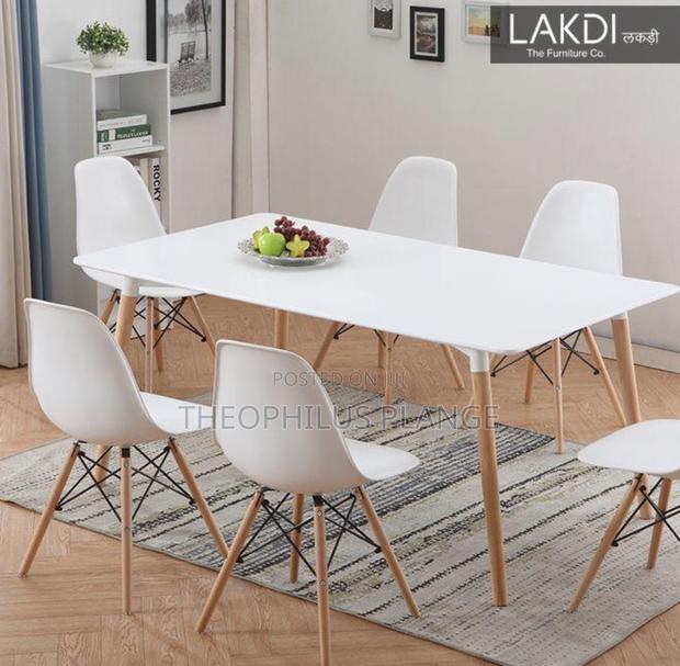 White Dining Table Set With 6 Nordic Chairs · Photo 2
