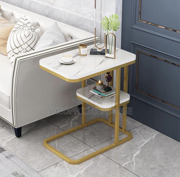 Mable Side Table/ Coffee Table (Gold and White ) · Photo 1
