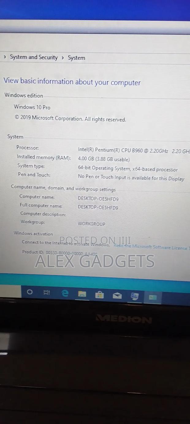 Laptop Medion 4GB Intel HDD 500GB