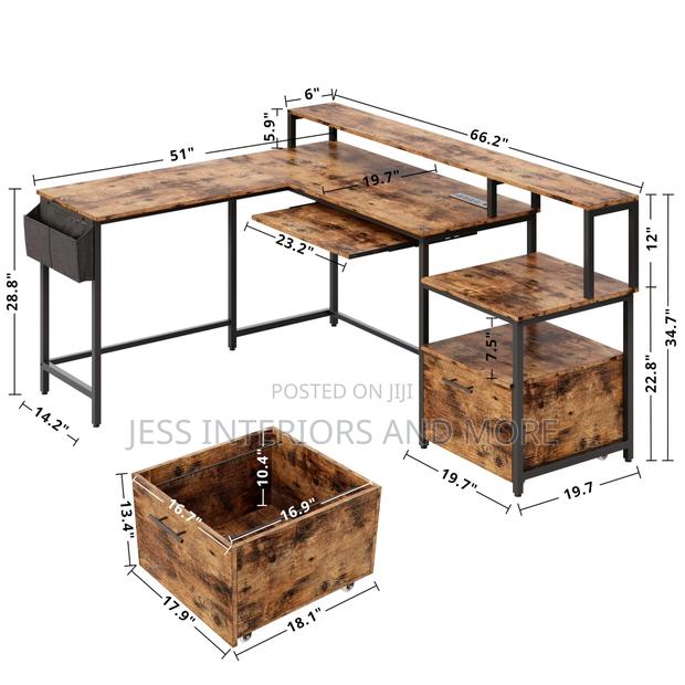 L-Shape Computer Desk
(168cm) · Photo 2