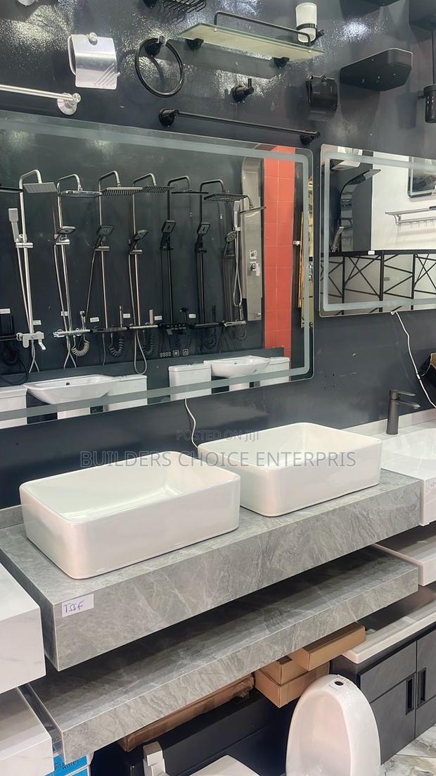 Marble Double Counter Top Basin With Led Mirror · Photo 2