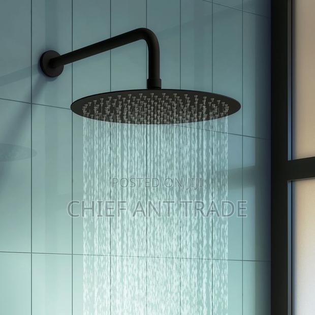 Black Shower Arm / Shower Head. 9" · Photo 2