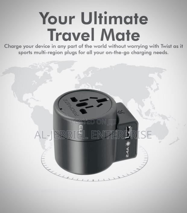 Multi-Plug Promate Twist Travel Adapter With USB AC SOCKET · Photo 3