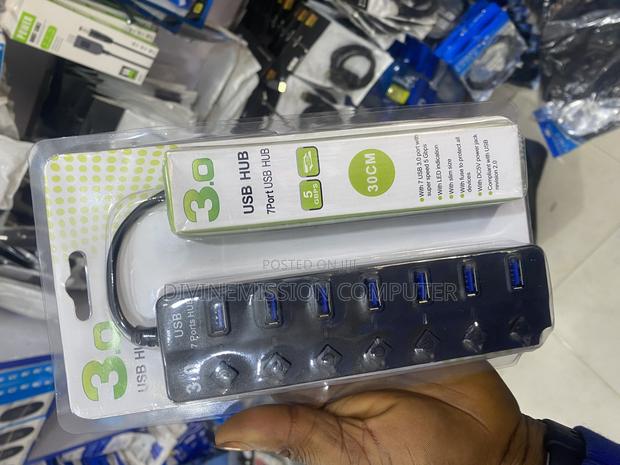 3.0 Usb Hub 7 Ports With Dc 5v Power Jack, LED Induction · Photo 1