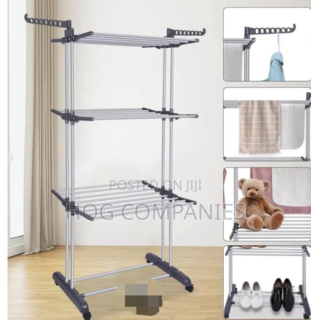 Clothes Drying Rack, 3 Layers Folding Clothes Rail - Fast Delivery · Photo 3