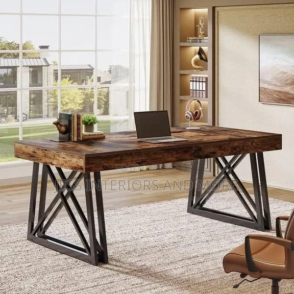 Office Computer Desk With Sturdy X-Shaped Legs · Photo 1