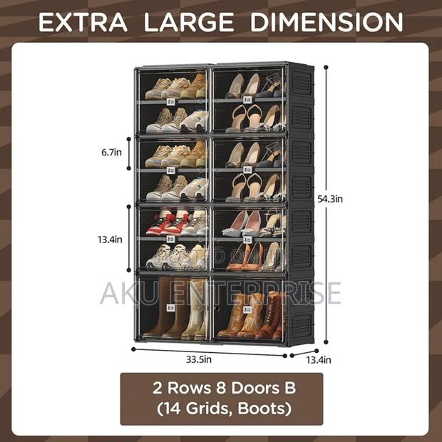 Foldable Shoe Organizer for Closet, Shoe Storage With Door · Photo 2