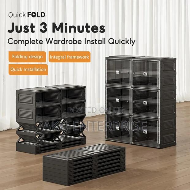Foldable Shoe Organizer for Closet, Shoe Storage With Door · Photo 3