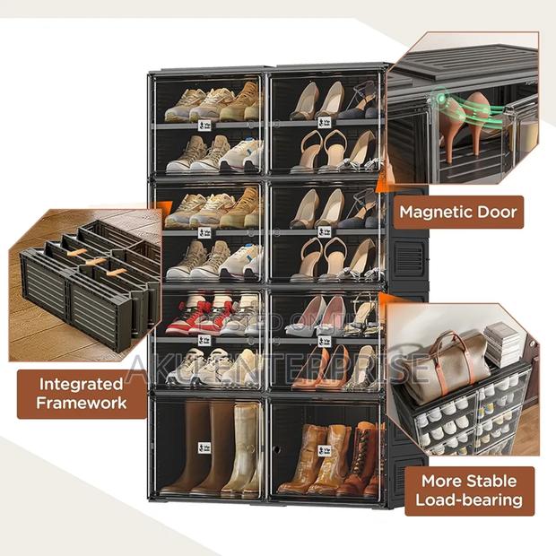 Foldable Shoe Organizer for Closet, Shoe Storage With Door · Photo 4