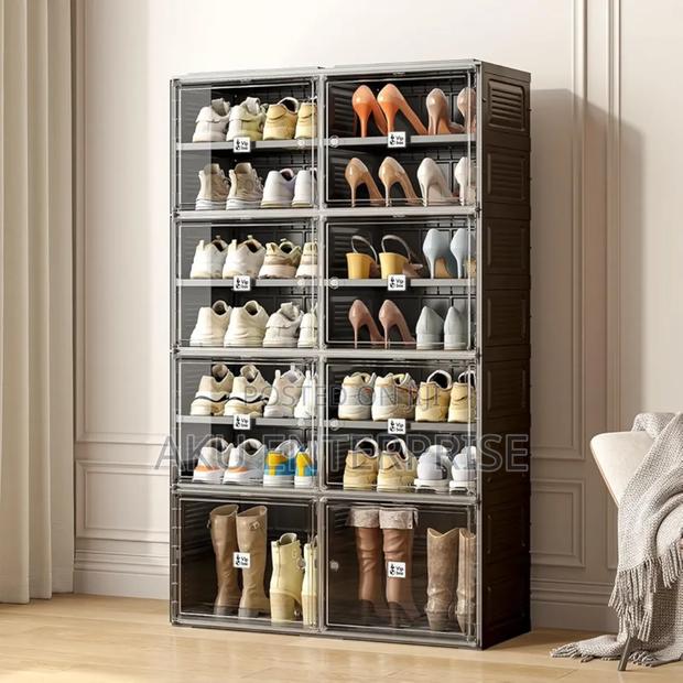 Foldable Shoe Organizer for Closet, Shoe Storage With Door · Photo 5
