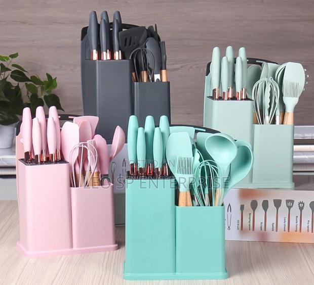 19pcs Silicon Kitchen Tool Sets for Non Stick Cookware Sets. · Photo 1