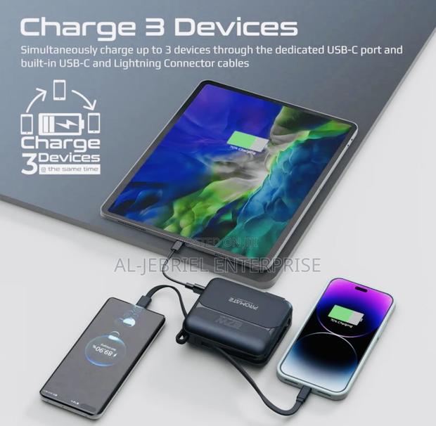20000mah Promate 27w PD POWERPACK-20PRO USB-C Powerbank · Photo 3