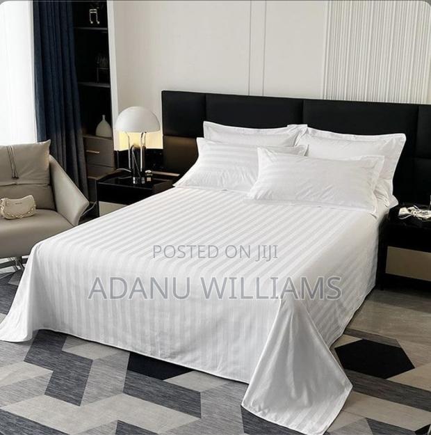 Luxury Striped Cotton Bedsheet Set 6pcs(Comes in Diff Colors · Photo 1