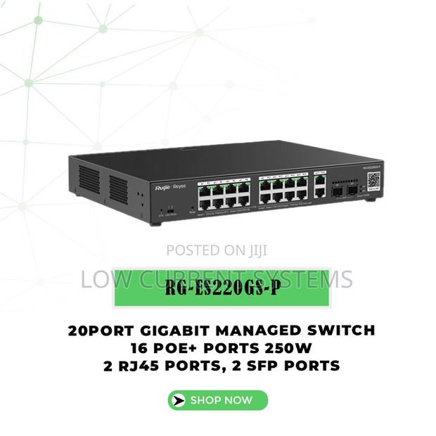 Ruijie 20 Port Gigabit Managed Poe+ Switch Network 250w Sfp+ · Photo 1