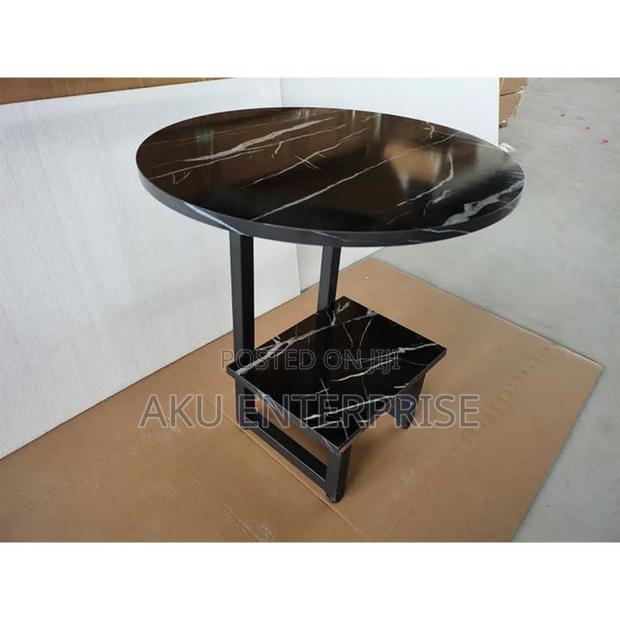 Wood Sofa Side Table Black Marble Texture Coffee Tables · Photo 4