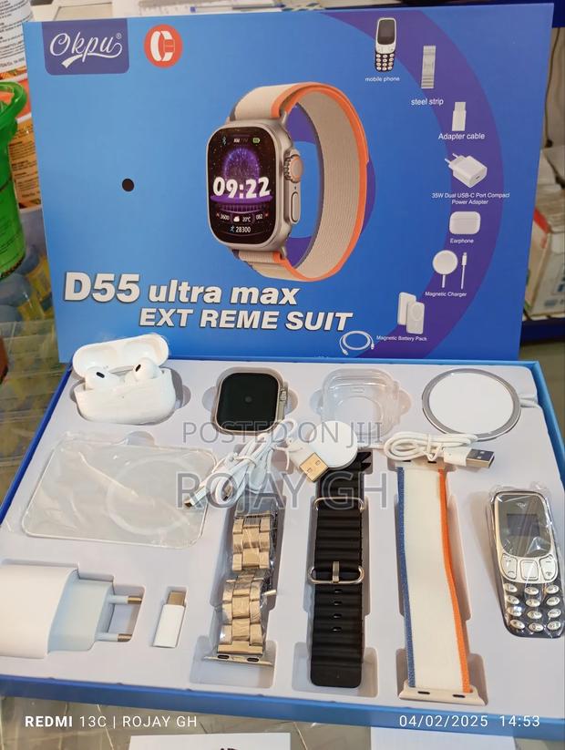 Smartwatch With Mini Nokia Phone, Airpod, Power Bank - Black · Photo 1