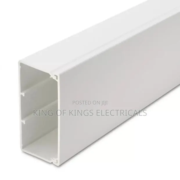 75x100mm(Big) PVC Trunking Cable Management Duct – White · Photo 1
