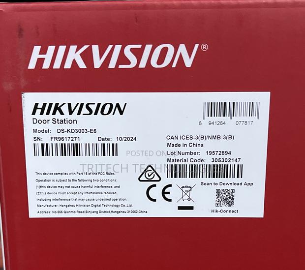 Hikvision Ds-Kd3003-E6 (New) 3.5inch Ip Door Station · Photo 4
