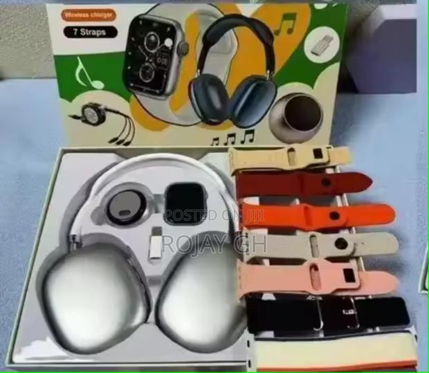 D P9 Smartwatch Combo With Mini Bt Speaker Airpod - Silver · Photo 3