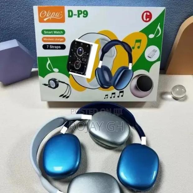 Ultra D-P9 Smart Watch Mini Fan, Airpod - Blue · Photo 4