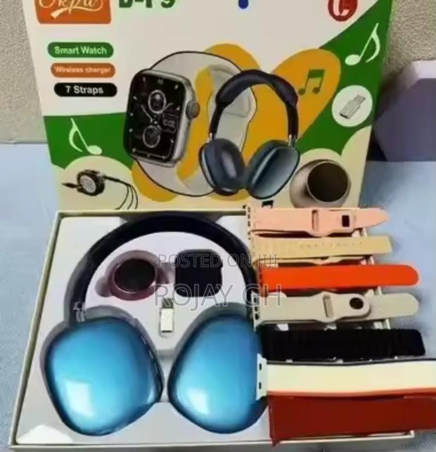 Ultra D-P9 Smart Watch Mini Fan, Airpod - Blue · Photo 3
