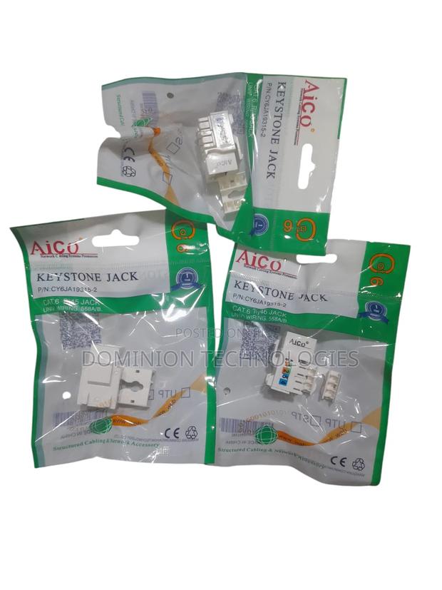 Aico Cat6 RJ45 Keystone Jack 2pcs · Photo 1