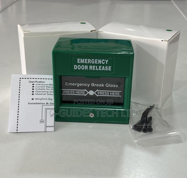 Emergency Door Release Green or Emergency Break Glass Green · Photo 1