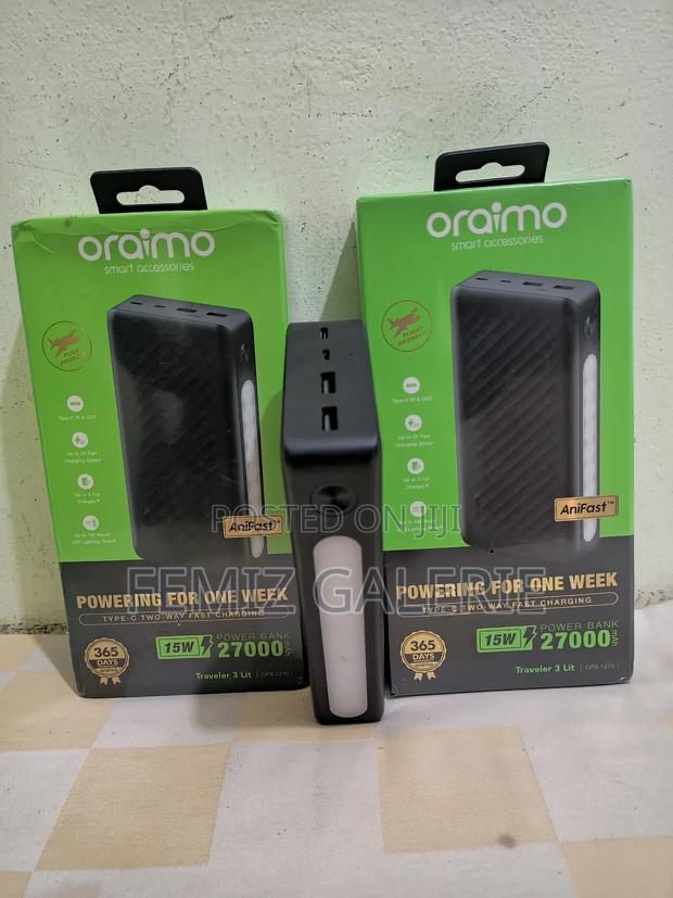 Oraimo Traveler 3; 27000mah 15w Power Bank · Photo 1