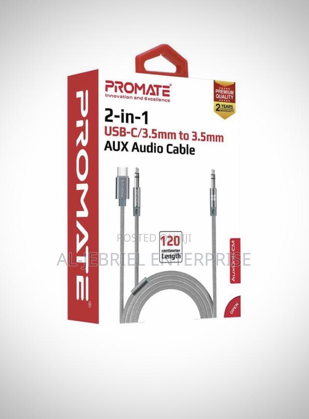 Promate AUX Connector to USB-C Cable —AUXLINK-CM · Photo 1