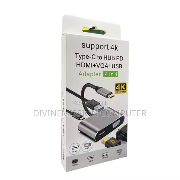Type C Hub 4 In1 Hdmi,VGA,USB,TYPE C. Support · Photo 3