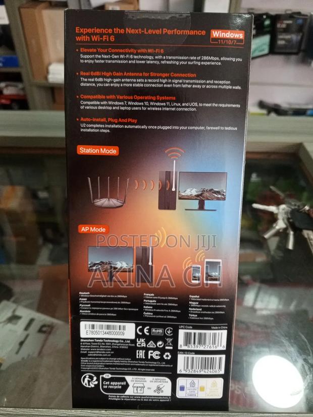 Tenda Ax300 Wi-Fi 6 High Gain Wireless Usb Adapter U2 · Photo 2