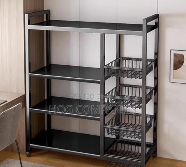 Heavy Duty 4-Tier Metal Storage Rack With Wheels- Fast Delivery 2hours · Photo 1