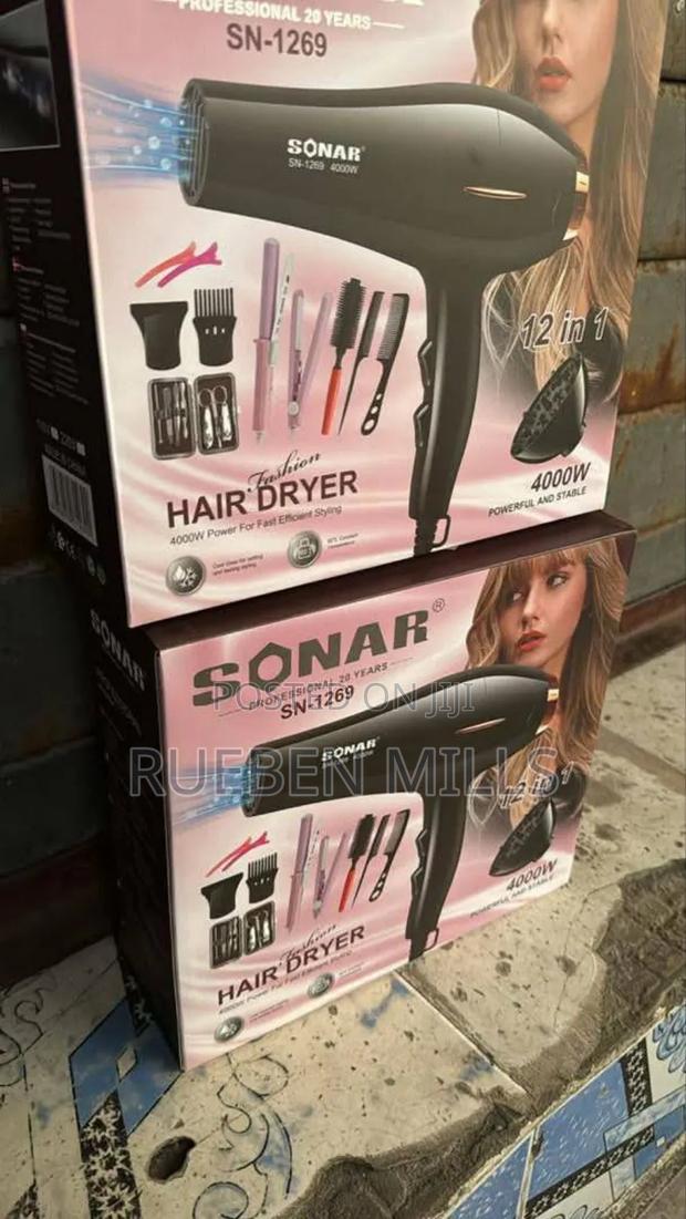 4000w 12 in 1 Classic Sonar Sn-1269 Salon Hair Dryer Set · Photo 1
