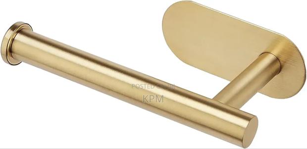 No Drill Adhesive Toilet Roll Holder Gold Color · Photo 5