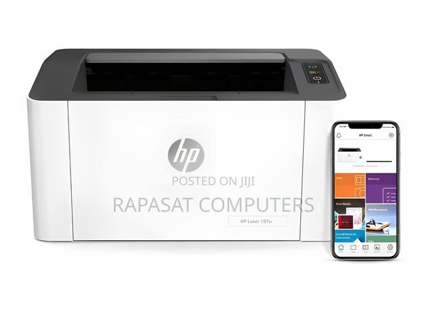 HP 107w Laser Printer, White · Photo 1